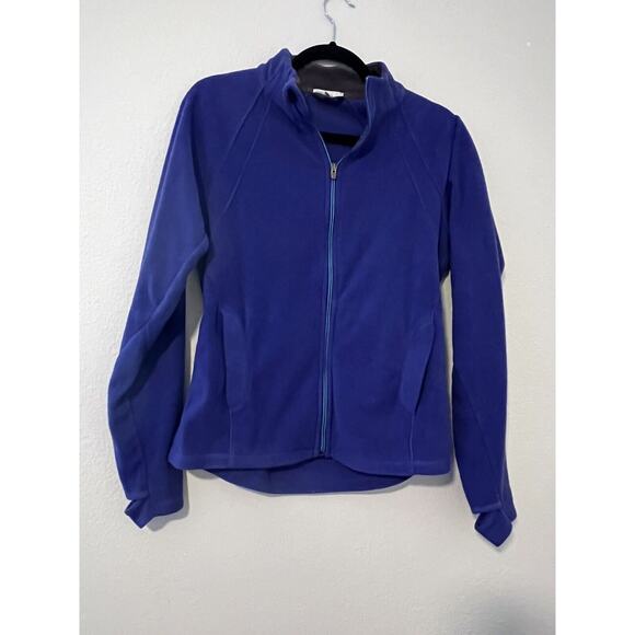Gap Body Medium Women Jacket Dk Purple blue Fleece Full Zip active sport - Picture 1 of 11